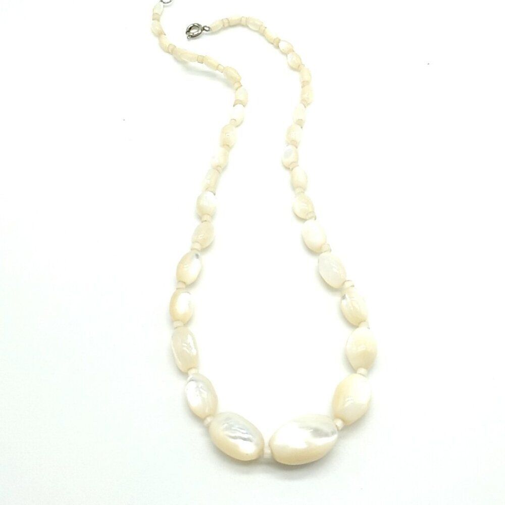 Mother of Pearl Single Strand Beaded Necklace